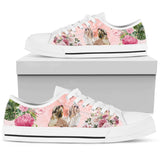 Shih Tzu Flower Low Top Shoes For Women, Shoes For Men Custom Shoes