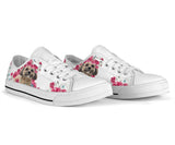 Shih Tzu Flower And Butterfly Low Top Shoes For Women, Shoes For Men Custom Shoes