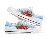 Red Car Golden Retriever Low Top Shoes For Women, Shoes For Men Custom Shoes