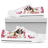 St Bernard Flower And Butterfly Low Top Shoes For Women, Shoes For Men Custom Shoes
