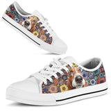 Basset Hound Polygon Low Top Shoes For Women, Shoes For Men Custom Shoes