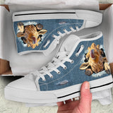 Giraffe Jeans High Top Shoes For Women, Shoes For Men Custom Shoes