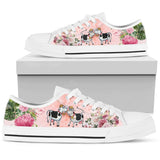 Cows Flower Low Top Shoes For Women, Shoes For Men Custom Shoes