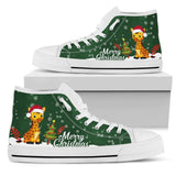 Giraffe Green Christmas High Top Shoes For Women, Shoes For Men Custom Shoes