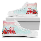 Pig Snow High Top Shoes For Women, Shoes For Men Custom Shoes