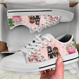 Rottweiler Flower Low Top Shoes For Women, Shoes For Men Custom Shoes