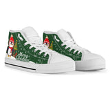 Penguin Green Christmas High Top Shoes For Women, Shoes For Men Custom Shoes