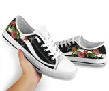 Hummingbird Embroidery Rose Low Top Shoes For Women, Shoes For Men Custom Shoes