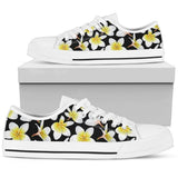 Yellow Plumeria Hawaiian Flowers Low Top Shoes For Men, Women