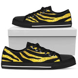 Zebra Gold Low Top Shoes For Women White, Black Custom Shoes