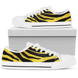 Zebra Gold Low Top Shoes For Women White, Black Custom Shoes